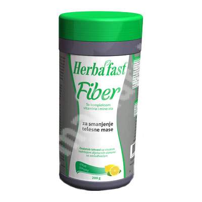 Herbalfast Fiber cu aroma de lamaie, 200 g, Abela Pharma
