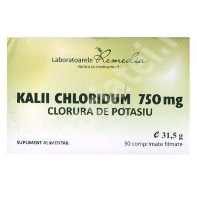 Kalii Chloridum Clorura de Potasiu 750mg, 30 comprimate , Remedia