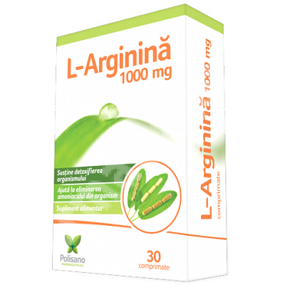 L-arginina, 1000mg, 30 comprimate, Polisano Pharmaceuticals