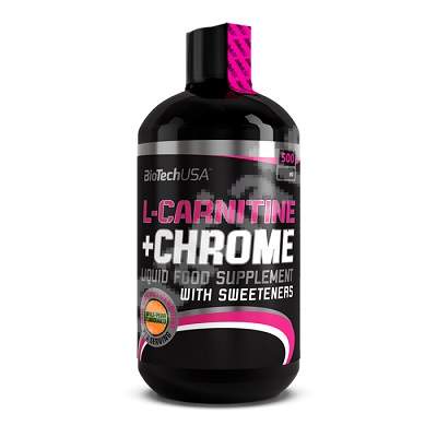 L-Carnitine + Chrome Liquid Portocale, 500 ml, Biotech USA