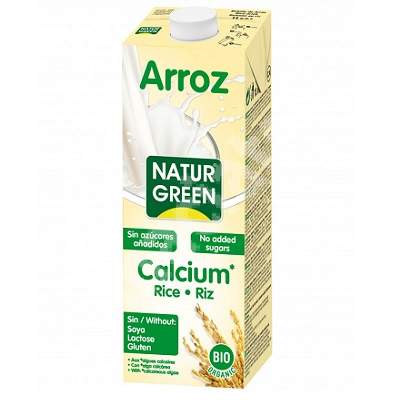 Lapte Bio din orez cu calciu marin, 1000 ml, Naturgreen