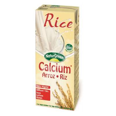 Bautura vegetala Bio fara gluten din orez cu calciu marin, 200 ml, Naturgreen