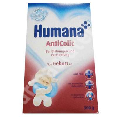 Lapte praf AntiColic, Gr. 0 luni, 300 g, Humana