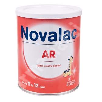 Lapte praf impotriva regurgitatiilor AR, Gr. 0-12 luni, 400 g, Novolac