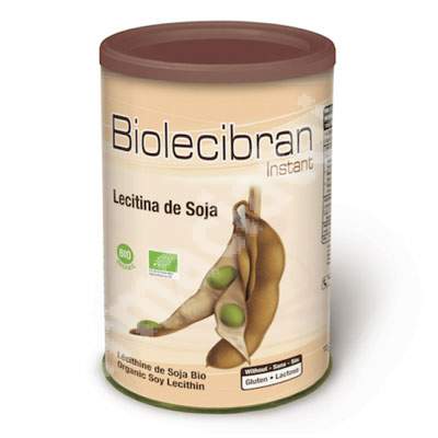 Lecitina din soia Organica instant Biolecibran, 380 g, Nutriops