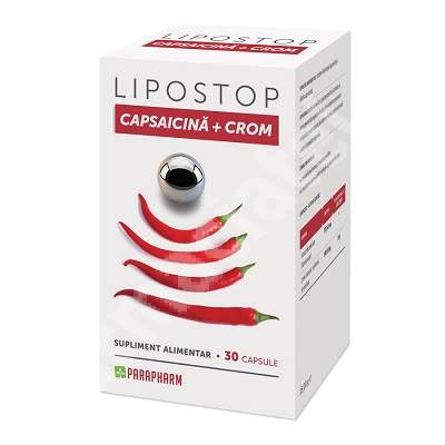 Lipostop capsaicina + crom, 30 capsule, Parapharm
