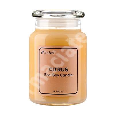 Lumanare parfumata Eco-Soy Citrus, 700 ml, Sabio