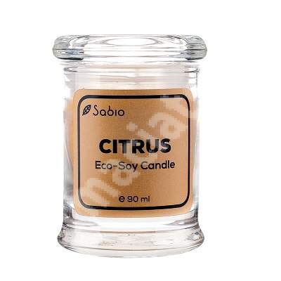 Lumanare parfumata Eco-Soy Citrus, 90 ml, Sabio