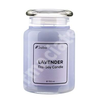 Lumanare parfumata Eco-Soy Lavender, 700 ml, Sabio