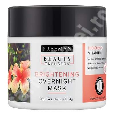 Masca de noapte pentru luminozitatea tenului cu hibiscus si vitamina C, 114 g, Freeman