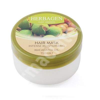 Masca de par intens hidratanta cu ulei de macadamia, 150 ml, Herbagen