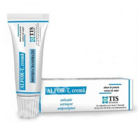 Alfor-T crema impotriva transpiratiei picioarelor, 20 ml, Tis Farmaceutic