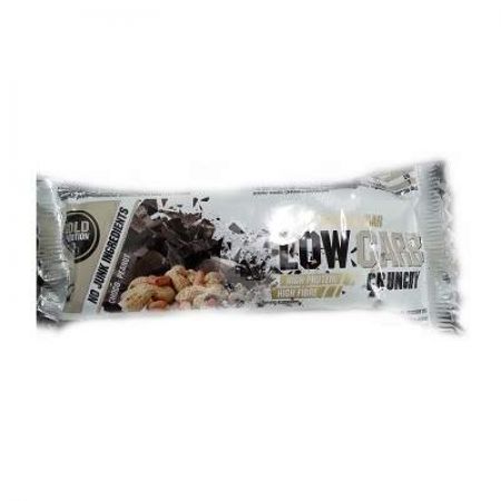 Baton proteic Low carb Crunchy ciocolata si alune, 40 g, Gold Nutrition