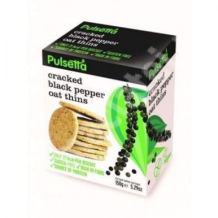Biscuiti vegani fara gluten din ovaz cu piper negru Pulsetta, 150g, Activ Pharma Star 