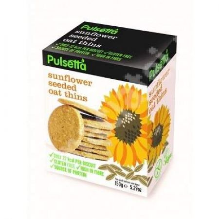 Biscuiti vegani fara gluten din ovaz cu seminte de floarea-soarelui Pulsetta, 150g, Activ Pharma Star 