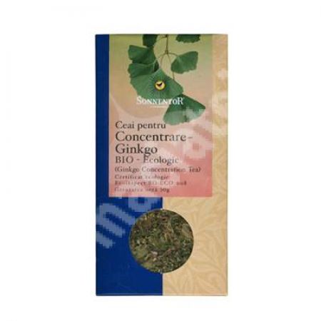 Ceai Bio pentru concentrare Ginkgo, 50 g, Sonnentor