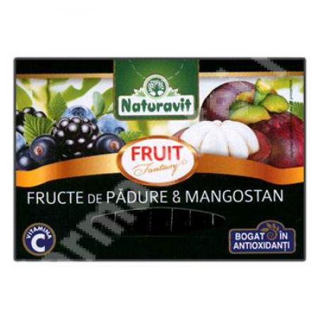 Ceai cu fructe de padure si mangosan, 15 plicuri - Naturavit