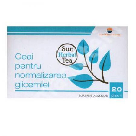 Ceai pentru normalizarea glicemiei, 20 plicuri, Sun Wave Pharma