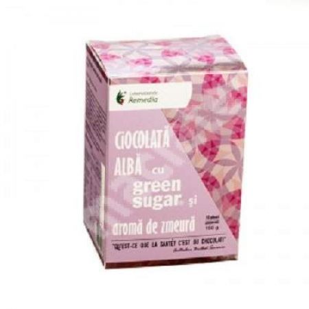 Ciocolata calda cu Green Sugar si aroma de zmeura, 10 plicuri, Remedia