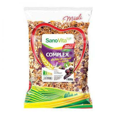 Complex fulgi Cereale cu Stafide, 500 g - Sanovita