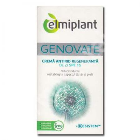 Crema antirid regeneranta de zi SPF 15 Genovate, 50 ml, Elmiplant