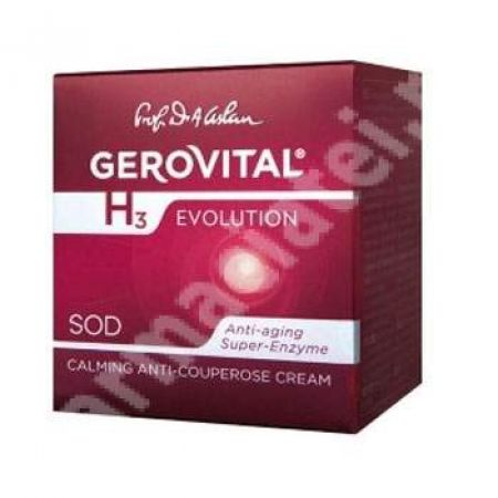 Crema calmanta anticuperozica H3 Evolution, 50 ml, Gerovital