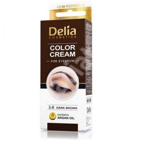 Crema coloranta pentru sprancene nuanta Dark Brown, 15 ml - Delia Cosmetic