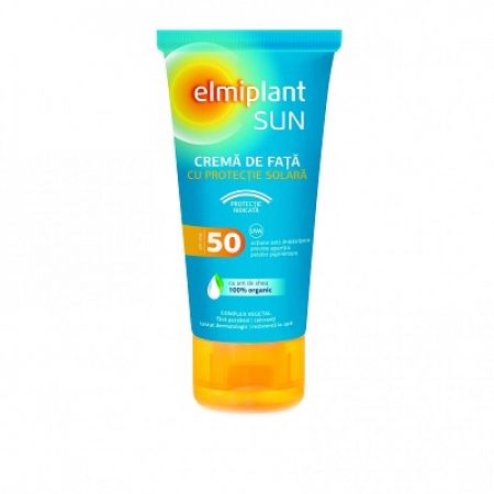 Crema de fata cu protectie solara SPF 50, 50 ml, Elmiplant