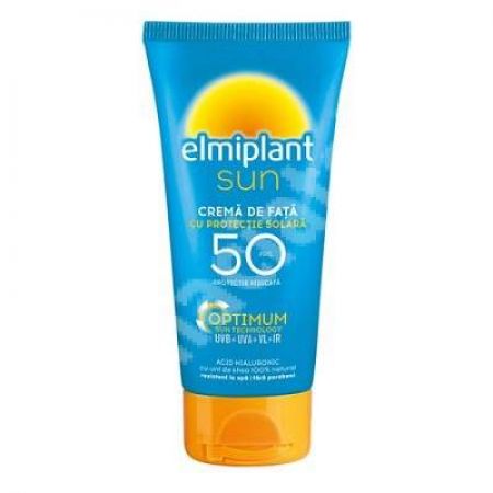 Crema de fata cu protectie solara SPF 50 Optimum Sun, 50 ml, Elmiplant