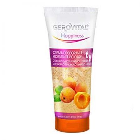 Crema deodoranta hidratanta pentru picioare cu extract de caise Happiness, 100 ml, Gerovital