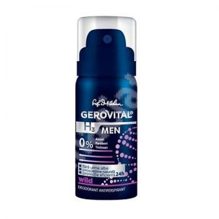 Deodorant antiperspirant H3 Men Wild, 40 ml, Gerovital