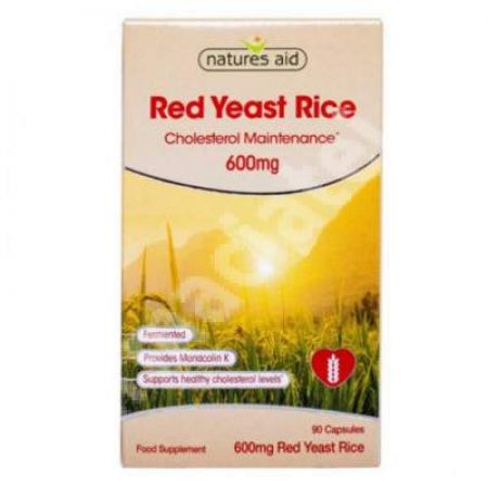 Drojdie de orez rosu 600 mg, 90 capsule, Natures Aid