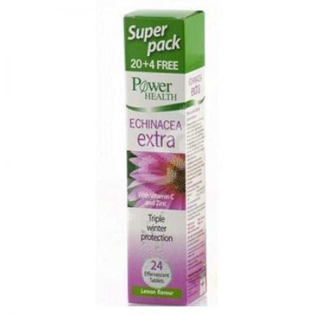 Echinacea Extra cu Vit C si Zinc, 24 tablete efervescente, Power Of Nature