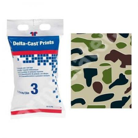 Fasa de imobilizare din rasina Camouflage Delta-Cast Prints, 7.5 cm x 3.6 m, BNS Medical