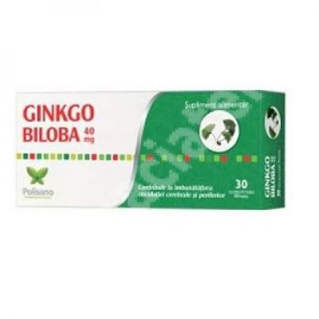 Ginkgo Biloba 40mg, 30 comprimate, Polisano