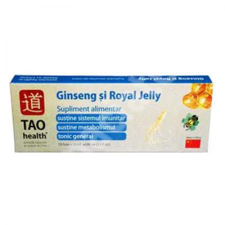 Ginseng si Royal Jelly, 10 fiole, Tao Health