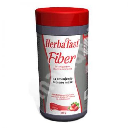 Herbalfast Fiber cu aroma de capsuni, 200 g, Abela Pharma