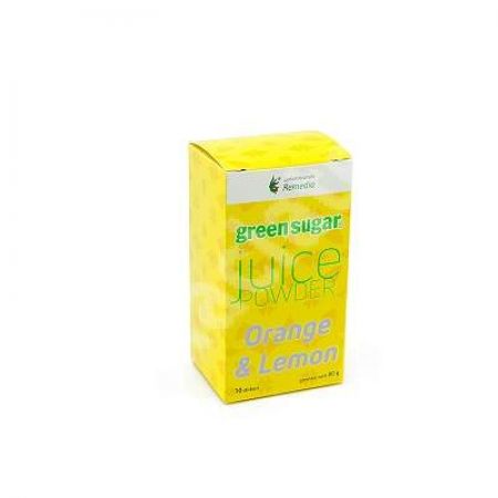 Juice Powder cu Green Sugar si pudra naturala de lamaie si portocala (10 stickuri), Remedia