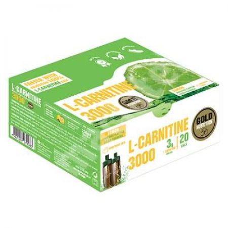L-Carnitine 3000 mg, aroma de lamaie, 20 fiole, Gold Nutrition