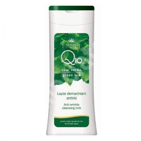 Lapte demachiant antirid Q10 si ceai verde, 250 ml, Cosmetic Plant