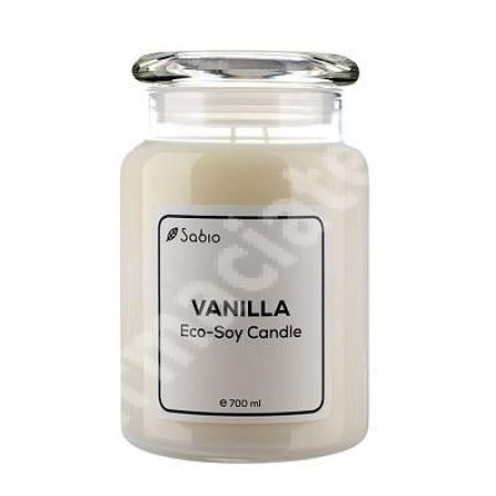 Lumanare parfumata Eco-Soy Vanilla, 700 ml, Sabio