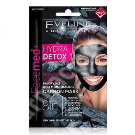 Masca de fata 8 in 1 Facemed Hydra Detox, 2 x 5 ml, Eveline Cosmetics
