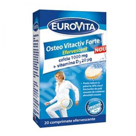 Osteo Vitactiv Forte efervescent, 20 comprimate, Eurovita