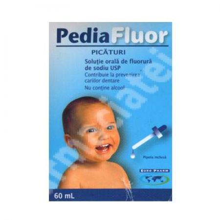 Pediaflour Picaturi pentru prevenirea cariilor dentare PediaFlour, 60 ml, Europharm