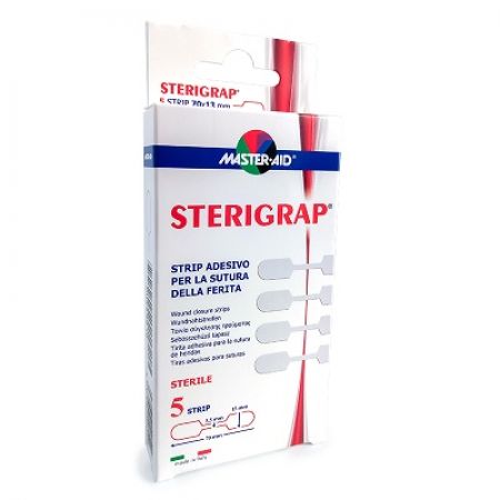 Plasture pentru suturarea ranii Sterigrap Master-Aid, 70x13 mm, 5 bucati, Pietrasanta Pharma