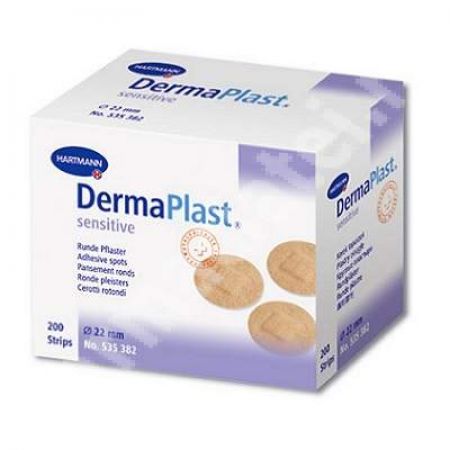 Plasturi rotunzi DermaPlast Sensitive (535382), 200 bucati, Hartmann