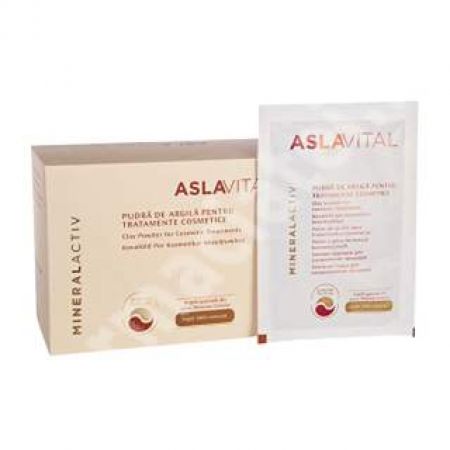 Pudra de argila pentru tratamente cosmetice Mineralactiv, 20 g, AslaVital