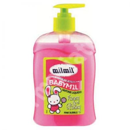 Sapun lichid pentru copii, Bubble Pink, 500 ml, Milmil