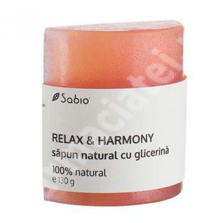 Sapun natural cu glicerina relax si harmony, 130 g, Sabio