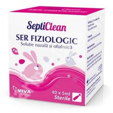 Ser fiziologic SeptiClean, 40 x 5 ml, Viva Pharma